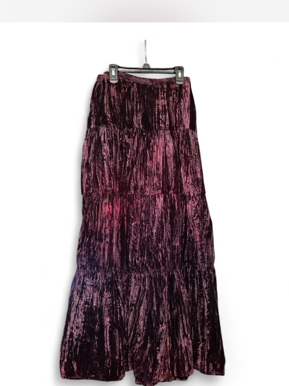 Vintage Velveteen Tiered Maxi Skirt